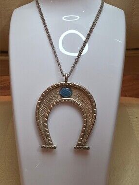 1974 VAL TSOSIE NAVAJO BLACK OPAL STERLING SILVER PENDANT WITH 925 CHAIN 43.42 G